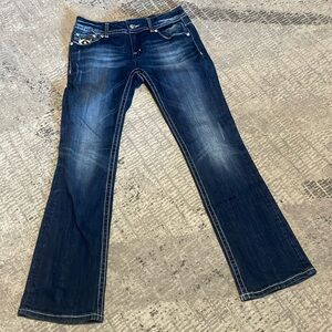 Ladies Miss Me JW6108BV boot cut designed in US distressed jeans Sz 30